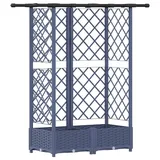 vidaXL Hochbeet mit Rankgitter und Dach 124 x 40 x 123 cm Grau