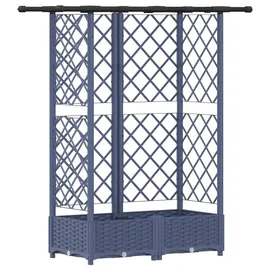 vidaXL Hochbeet mit Rankgitter und Dach 124 x 40 x 123 cm Grau