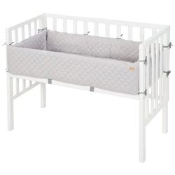 roba® Beistellbett 2 in 1 Bett, inkl. Matratze, Nestchen & Barriere grau