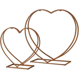 ETC Shop Kaminholzregal 2er Set Eisen Edelrost 75 cm Braun