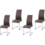 Hti-Living Esszimmerstuhl SallyC Kunstleder Braun 4er Set
