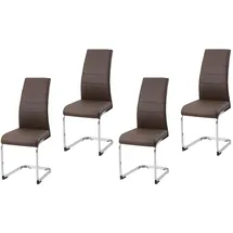Hti-Living Esszimmerstuhl SallyC Kunstleder Braun 4er Set