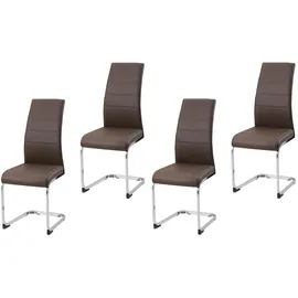 Hti-Living Esszimmerstuhl SallyC Kunstleder Braun 4er Set