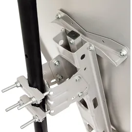 PremiumX PXA100 Satellitenschüssel 100cm Aluminium Hellgrau Satellitenantenne SAT Spiegel mit LNB-Tragarm und Masthalterung