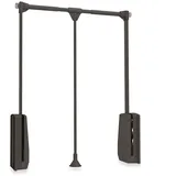 Emuca Kleiderlift für Garderoben Hang, 830 - 1150, Mokka, Stahl und Kunststoff