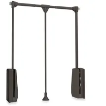 Emuca Kleiderlift für Garderoben Hang, 830 - 1150, Mokka, Stahl und Kunststoff