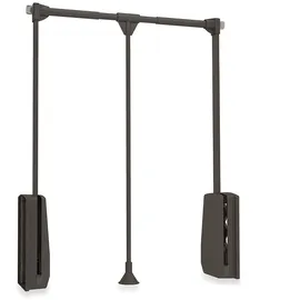 Emuca Kleiderlift für Garderoben Hang, 830 - 1150, Mokka, Stahl und Kunststoff