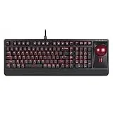 Perixx Periboard-322 Beleuchtete Trackball Tastatur mit Mechanischen Tasten - 55 mm Großer Trackball - RGB Hintergrundbeleuchtung - QWERTY US English Layout