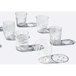 Zafferano Melting Pot Set mit 6 einfarbigen Gläsern – transparent – ​​mundgeblasenes Glas, 32 cl – handwerklich hergestellte Becher für Wasser und Coc