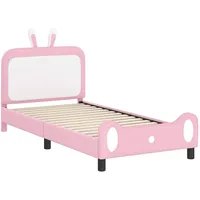 vidaXL Kinderbettgestell mit Kopfteil Rosa 80 x 200 cm PU