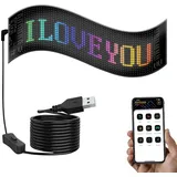 Luminea Programmierbare flexible LED-Anzeigetafel, 1.824 LEDs, 59 x 12 cm, App