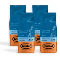 Bristot, Gemahlen und Koffeinfrei Insgesamt 1 kg – Entkoffeinierter Kaffee für Moka, Arabica-Mischung aus Brasilien und Robusta aus Südostasien – Set mit 4 pro 250 g
