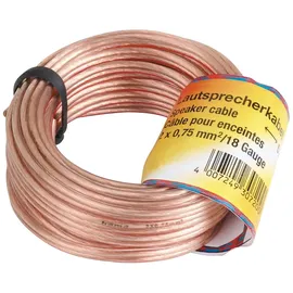 Hama Lautsprecherkabel 2x 0,75mm2 20m Transparent