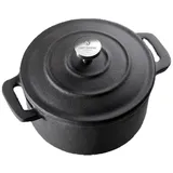 CHEF CUISINE Mini Cocotte/Salzfass 2er Set, Gusseisen, emailliert, mit Edelstahl-Knopf, ⌀ 10,5 x 5 cm