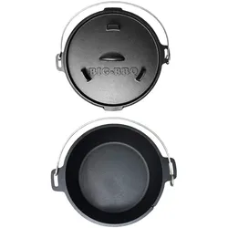 Klarstein Guernsey Premium Dutch Oven 9.0 BBQ-Topf Gusseisen Standfüße Größe L / 9 qt Schwarz