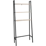 Standregal Hhg 696, Badregal Waschmaschinen-regal Leiterregal, Industrial Metall Holz 155x64x25cm Natur