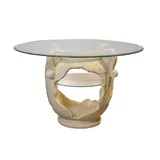 Runder Esstisch Tafeltisch Glastisch Luxustisch Amphorentisch Vasentisch Beige
