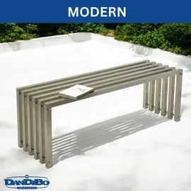 DanDiBo Ambiente Gartenbank 115 x 44 x 115 cm Silber
