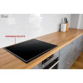 ALLboards Herdabdeckplatte Schneidebrett Glas 1-tlg. 52 x 60 cm Schwarz