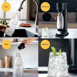 Sodastream Gaia schwarz + PET-Flasche + Zylinder
