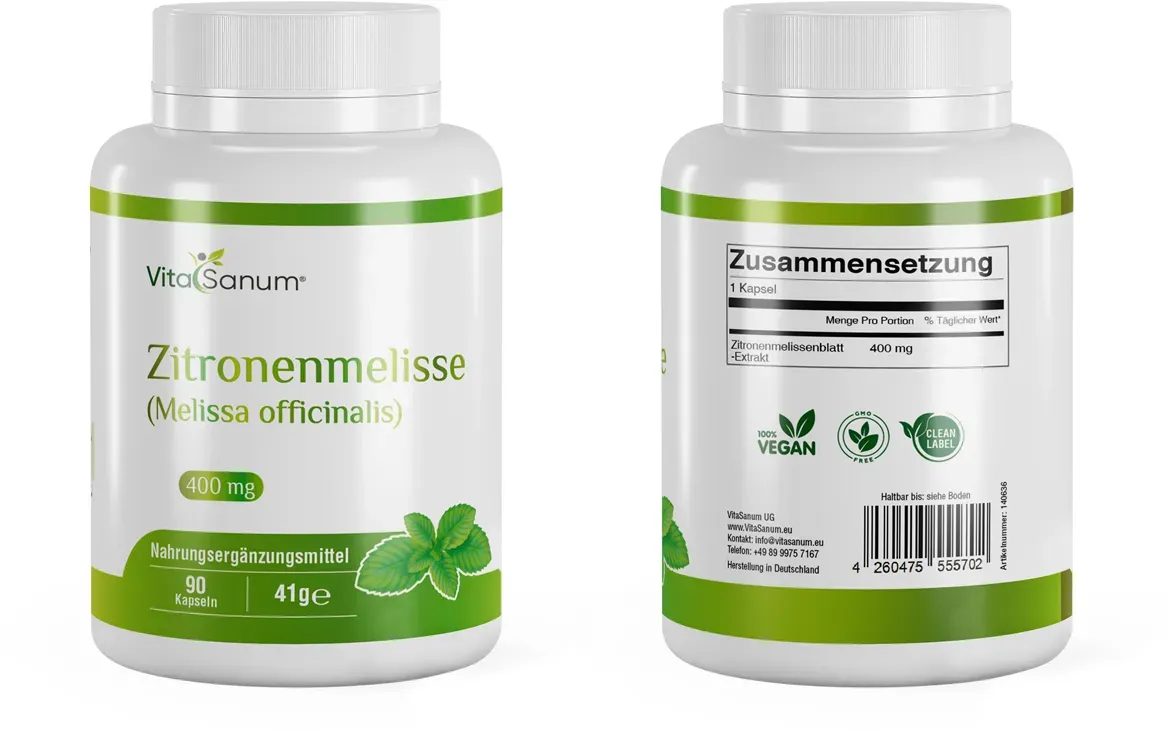 VitaSanum® - Zitronenmelisse (Melissa officinalis) 400 mg 90 Kapseln