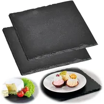 KESPER 38109 Serviergeschirr schwarz quadratisch Schieferplatte,