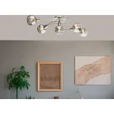 Trango 5-flg. 1010-52SD Edelstahl-Optik Deckenleuchte schwenkbar *WOW* inkl. 5x 3-Stufen dimmbar LED-Leuchtmittel 3000K warmweiß Deckenlampe mit Design rauchigen Glasschirmen Wohnzimmer Deckenstrahler