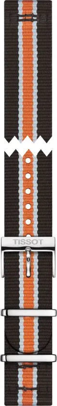 Tissot Textil Quickster Chrono Stoffband, Schwarz/grau/orange 19/19mm, Suns Tea T604039525 - Mehrfarbig,schwarz