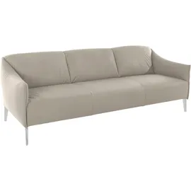 W.Schillig 3-Sitzer "sally Design-Sofa, Loungesofa, bequem, schmale Armlehnen, Breite 224cm", grau (eisgrau z59), B:224cm H:78cm T:84cm, Longlife Xtra-Leder Z59: Glattleder mit modischer Prägung. Hautstärke 0, 9 - 1, 1 mm.