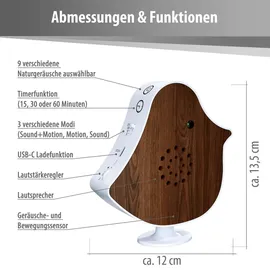 NORTHPOINT Naturgeräusche-Box, Dunkelbraun, Kunststoff, 12x13.5x4 cm, Dekoration, Skulpturen & Dekoobjekte, Dekotiere