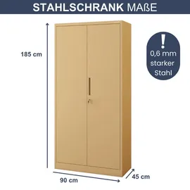 Jan Nowak Mehrzweckschrank 185 x 90 x 45 cm Beige