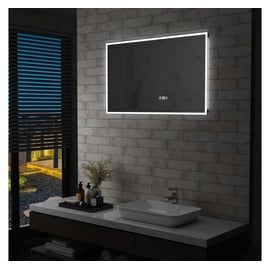 vidaXL LED-Badspiegel mit Touch-Sensor und Zeitanzeige 100×60 cm