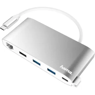 Hama USB-C-Hub, Multiport, 8 Ports 3x USB-A, 2x USB-C VGA HDMITM, LAN (00200111)