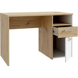 Forte Schreibtisch URO Artisan-Eiche/weiß - Braun/Weiß