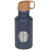 Lässig Trinkflasche Edelstahlflasche BPA-frei 500ml Kinder Kita Kindergarten auslaufsicher mit Sporttrinkverschluss/Bottle Stainless Steel Little Gang Smile navy