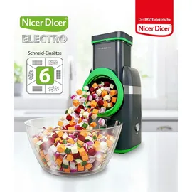 Genius Nicer Dicer Electro Gemüsereibe 25-tlg. Schwarz/Grün