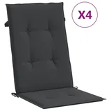 vidaXL Gartenstuhlauflagen 4 Stk. Schwarz 120x50x3 cm