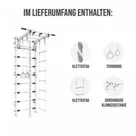 JEFlex Verstärkte Sprossenwand ClimbMaxx M8 - weiß - Weiß