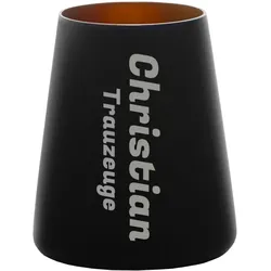 Becher Power schwarz-bronze Name quer 1 Stück
