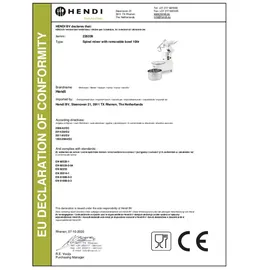 HENDI Spiralteigmaschine, mit abnehmbarer Schüssel, - Weiß