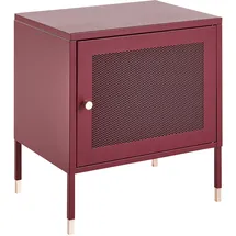 Beliani Nachtschrank Ossett 45 x 35 x 51 cm Dunkelrot