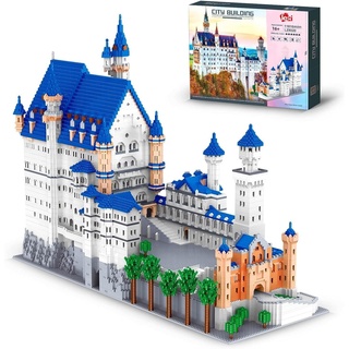 Bausteine Haus Bausatz, Schloss Neuschwanstein Prinzessin Schloss Haus Building Blocks, 11810 Klemmbausteine Modular Building Micro Diamond Particles Nicht Kompatibel mit Lego