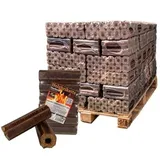 Holzbriketts: 380 kg auf Palette | Gluthalter Pini & Kay Premium | je 10 kg Briketts Sackware