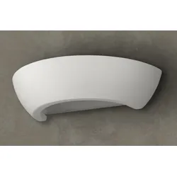 Licht-Erlebnisse Wandleuchte ARTO Weiß Gips Halbschale Zeitlose Wandlampe Schlafzimmer Wohnzimmer, NI0160
