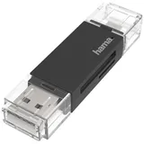 Hama USB-Kartenleser, OTG, USB-A + microUSB USB 2.0, SD/microSD