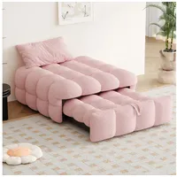 STILVORA Schlafsofa Ausziehbares sofa mit bettfunktion,sofas wohnzimmer,Puffy-Bett,rosa rosa