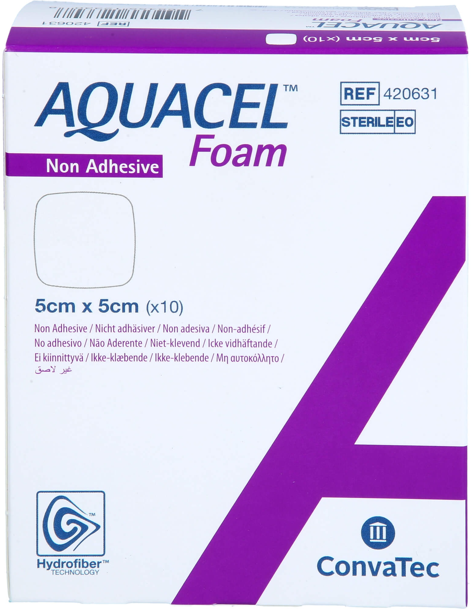 Aquacel Foam Nicht Adhäsiv 5x5 cm Verband 10 ST