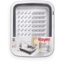 Rayen faltbarer Geschirrständer 37,7 x 29,3 x 11,5 cm grau-weiß