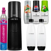 NEU SodaStream Wassersprudler Terra Schwarz 2 Flaschen Sirup QuickConnect Set