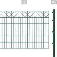 Arvotec Doppelstabmattenzaun »ESSENTIAL 120 zum Einbetonieren "Karo" mit Zierleiste«, Zaunhöhe 120 cm, Zaunlänge 2 - 60 m 30615309-0 dunkelgrün H/L: 120 cm x 54 m